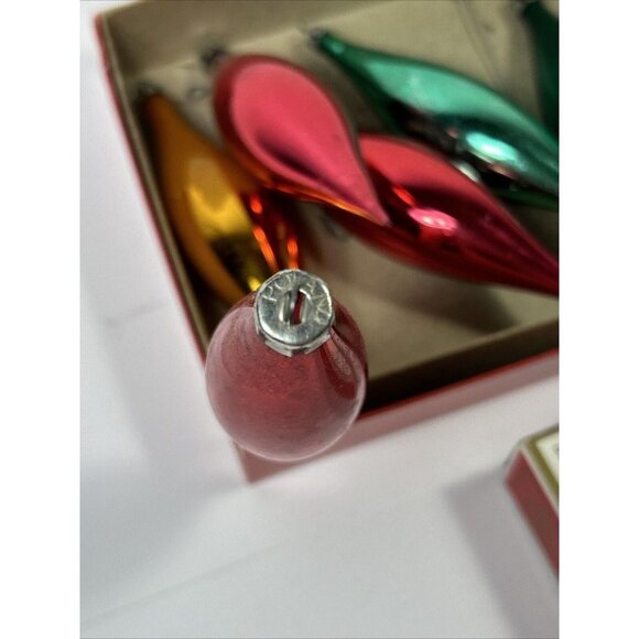 Lot 12 Red Vtg Mercury Glass And Assorted Torpedo Bulbs 6 Poland Shiny Bright - Picture 7 of 9